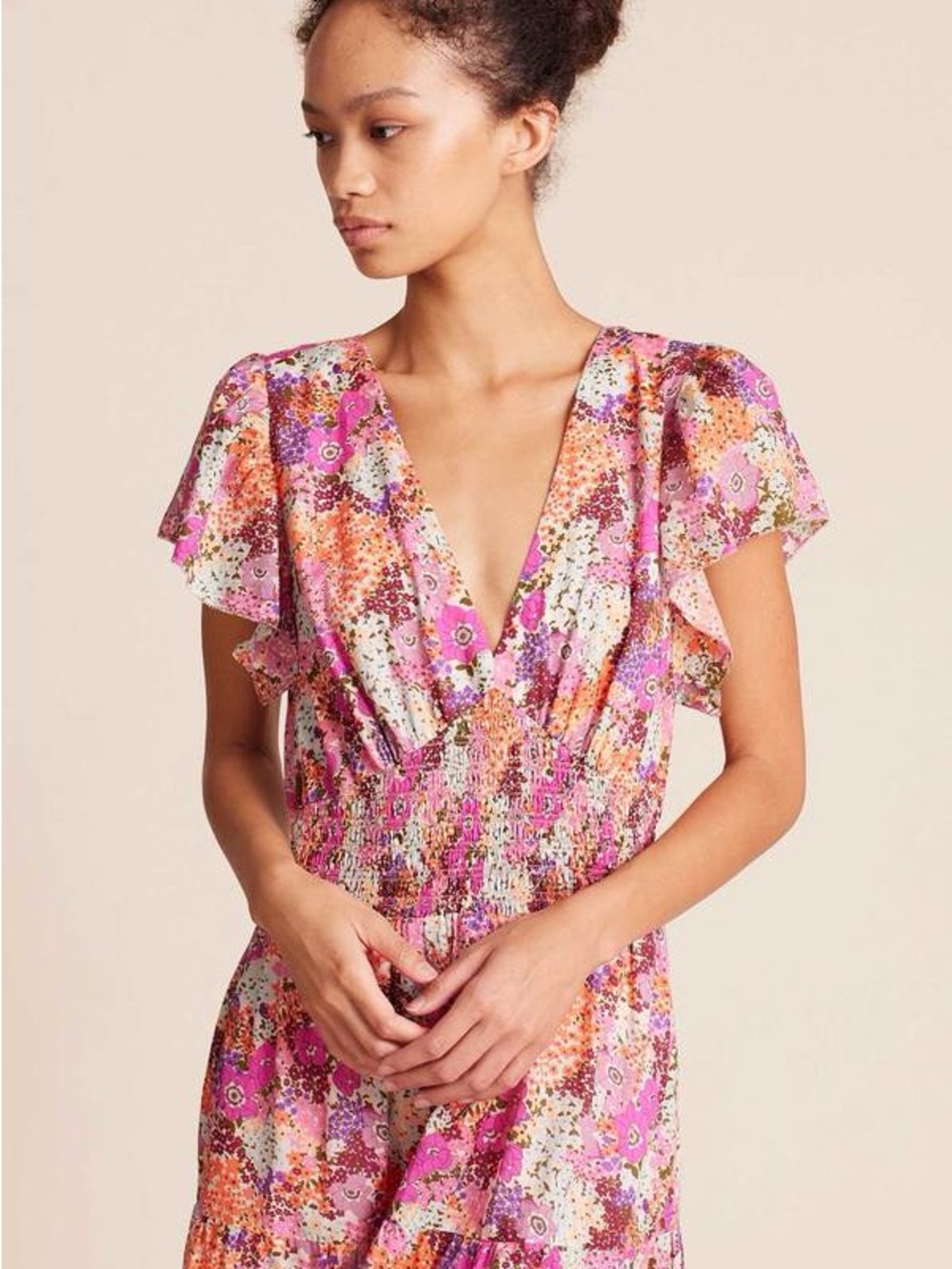 [NWT] $378 TROVATA Birds of Paradis Kendal dress in Young Meadows. Small